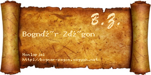 Bognár Zágon névjegykártya